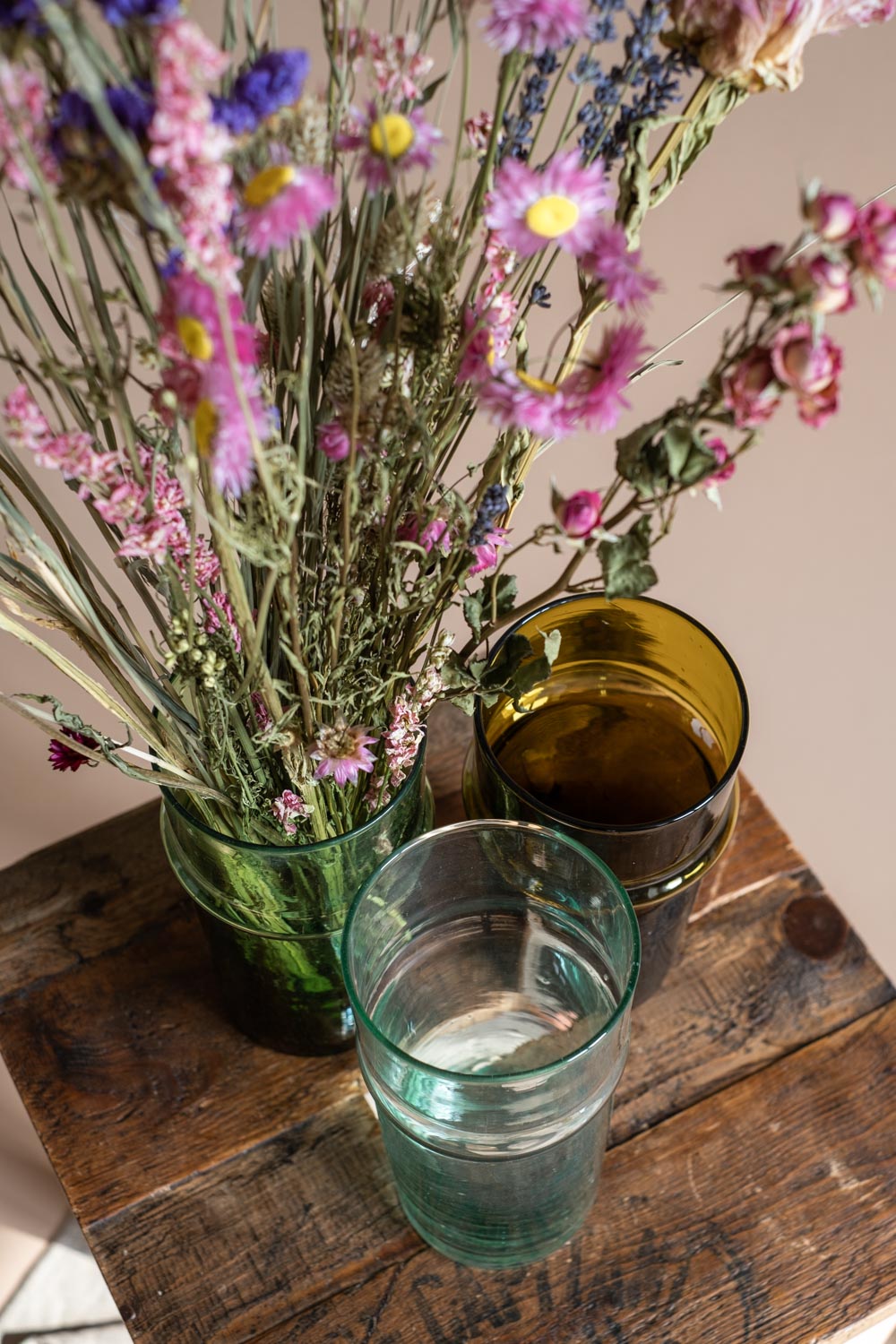 Glas Vase Beldi braun aus recyceltem Glas